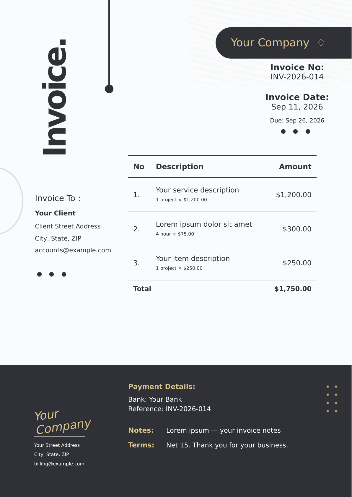 Unusual invoice design preview